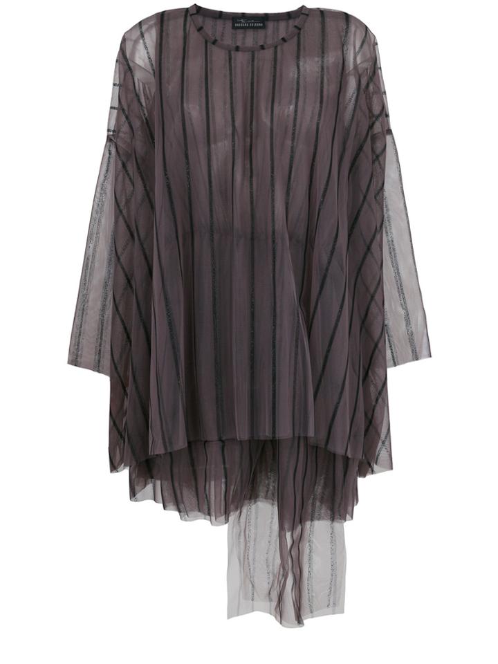Barbara Bologna Striped Layered Tulle Blouse - Grey