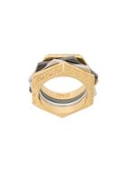 Versace Greek Keys Ring - Metallic