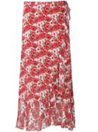 Rixo Gracie Diana Wrap Skirt - Red