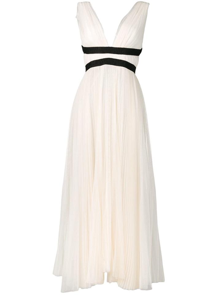 Maria Lucia Hohan Black Belt Tulle Dress - White