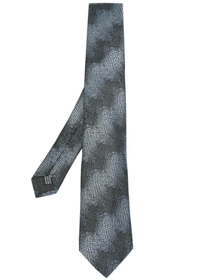 Lanvin Snake Effect Print Tie - Grey