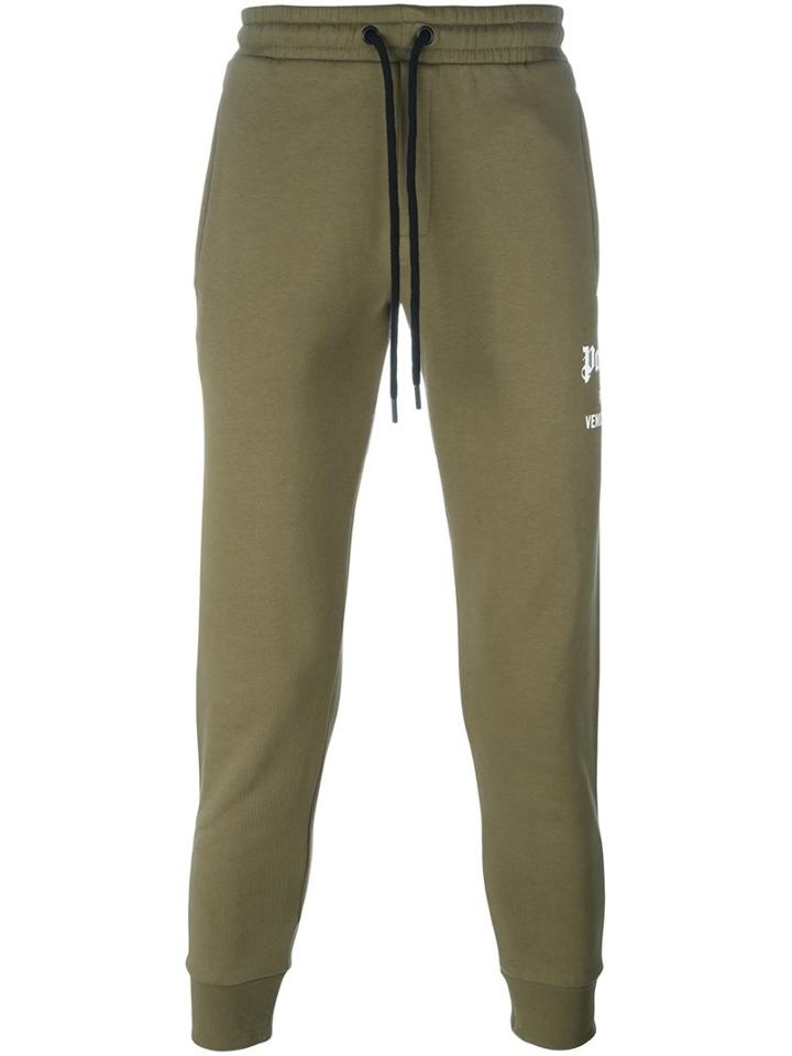 Palm Angels 'season' Sweatpants, Men's, Size: Xl, Green, Cotton