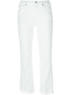 7 For All Mankind Bootcut Cropped Jeans, Women's, Size: 27, White, Cotton/polyester/spandex/elastane
