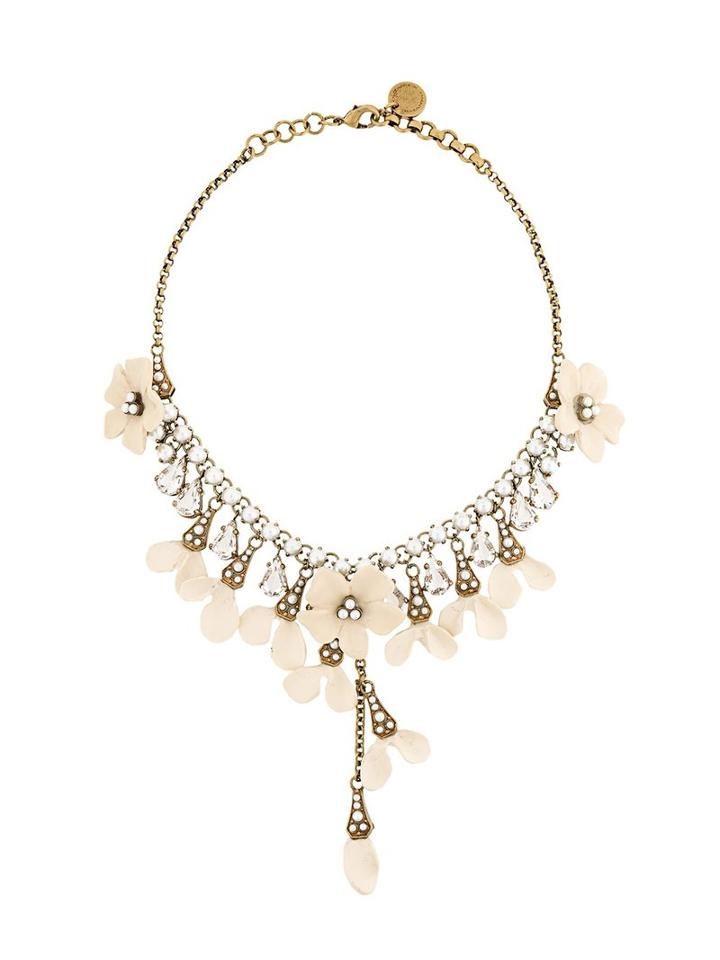 Ermanno Scervino Flower Petals Necklace, Women's, Metallic