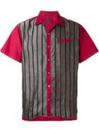Lanvin Contrasted Short Sleeve Shirt, Men's, Size: 42, Grey, Cotton
