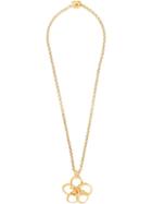 Chanel Pre-owned Cc Logos Flower Chain Pendant Necklace - Gold