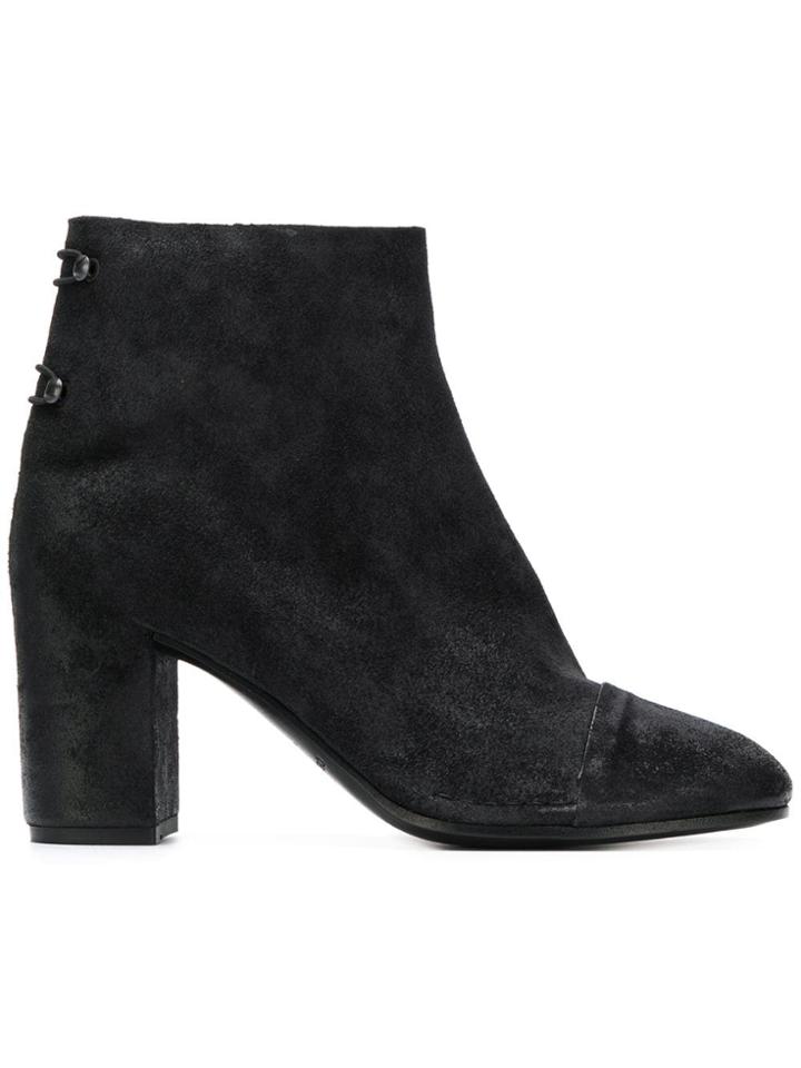 Del Carlo Block Heel Ankle Boots - Black
