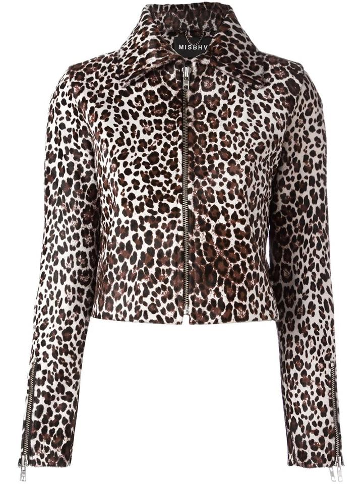 Misbhv Leopard Print Jacket, Women's, Size: Small, Brown, Calf Hair