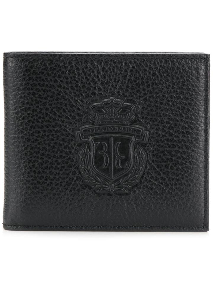 Billionaire Logo Embossed Bifold Wallet - Black
