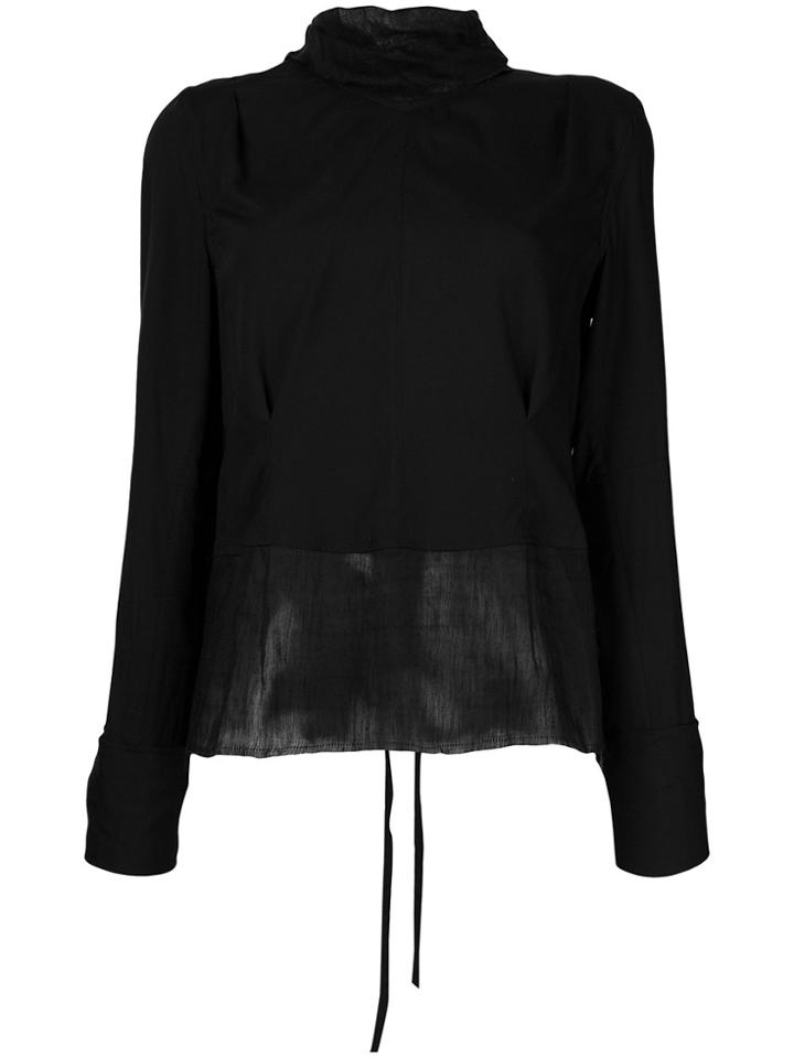 Ann Demeulemeester High Neck Blouse - Black