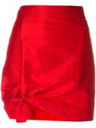 Giorgio Armani Vintage Tie Detail Mini Skirt - Red