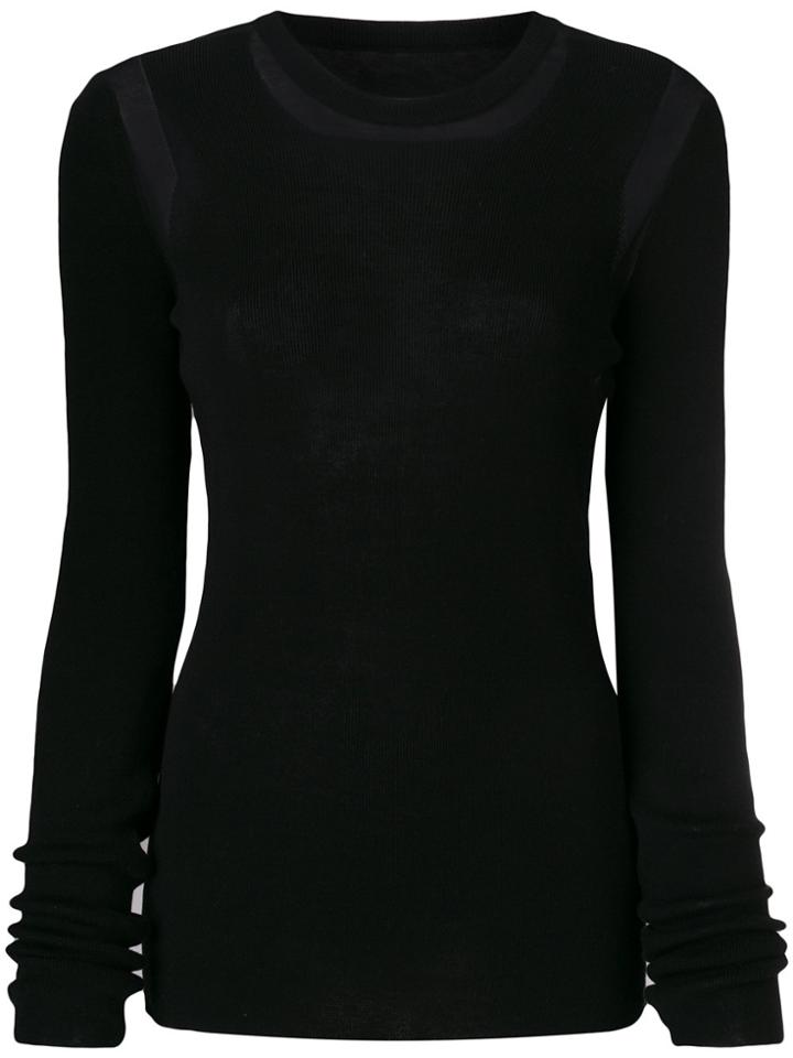 Maison Margiela Sheer Paneled Pullover - Black