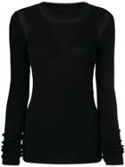 Maison Margiela Sheer Paneled Pullover - Black