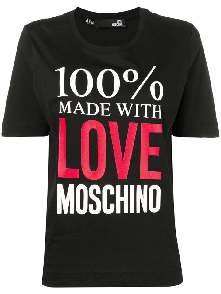 Love Moschino Logo Text Print T-shirt - Black