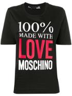 Love Moschino Logo Text Print T-shirt - Black