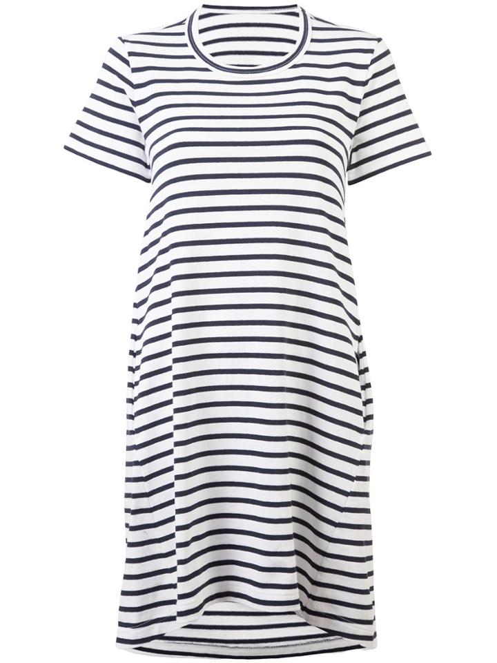 Sacai Striped Open-back T-shirt Dress - Blue