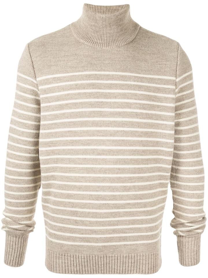 Fumito Ganryu Striped Roll Neck Jumper - Neutrals