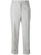 Thom Browne - Tailored Cropped Trousers - Women - Silk/wool - 40, Women's, Grey, Silk/wool