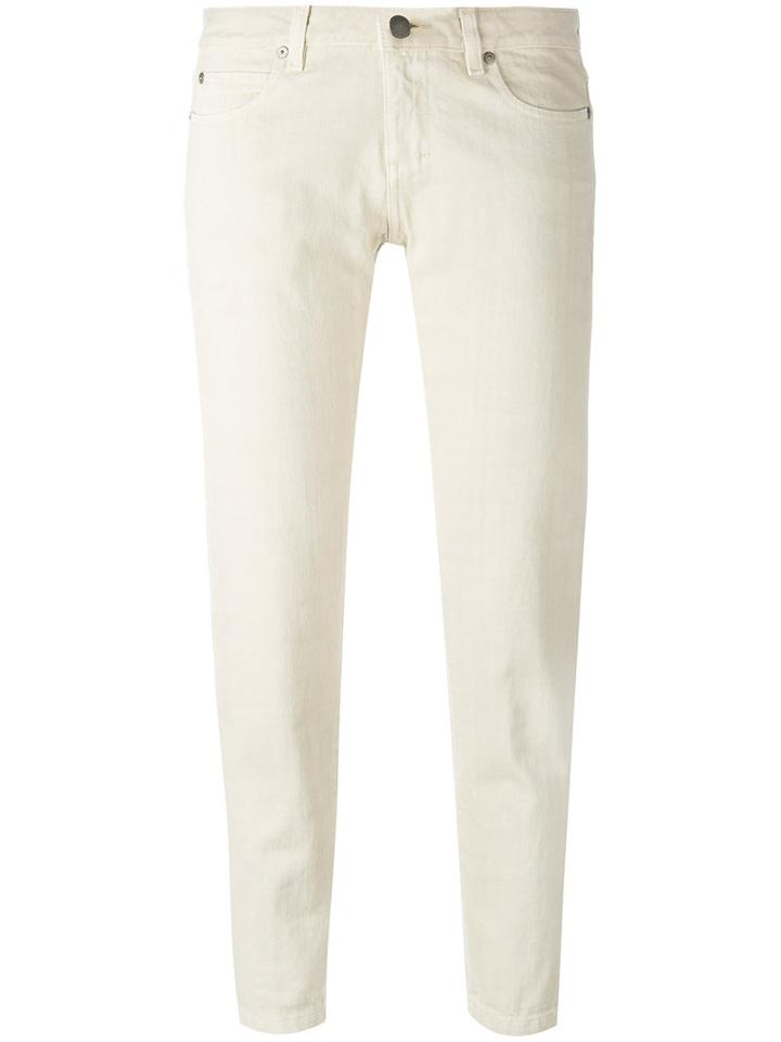 Aspesi - Cropped Trousers - Women - Cotton - 38, Nude/neutrals, Cotton