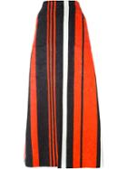 Dolce & Gabbana Striped Maxi Skirt, Women's, Size: 44, Black, Cotton/viscose/silk