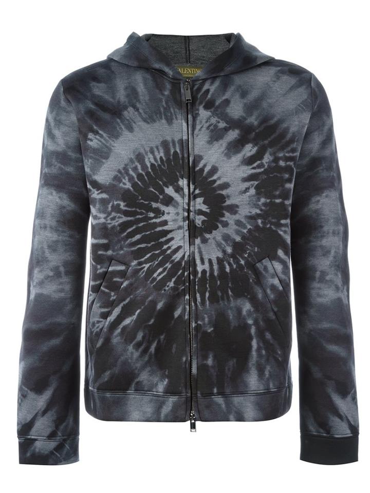 Valentino 'tie & Dye Army' Hoodie, Men's, Size: Large, Grey, Viscose/cotton/polyurethane