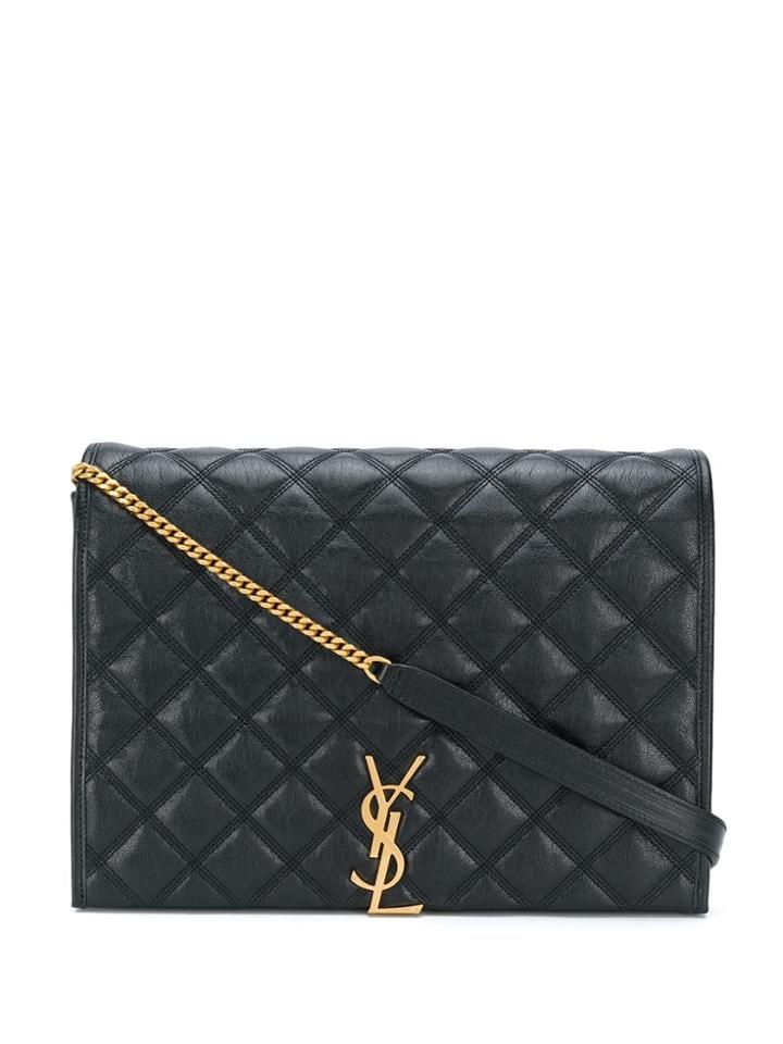 Saint Laurent Becky Large Quilted Shoulder Bag - Black