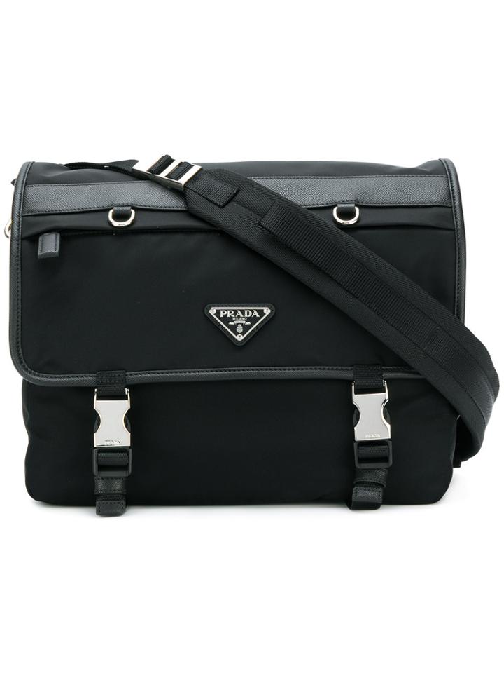 Prada Nylon Clip Satchel - Black