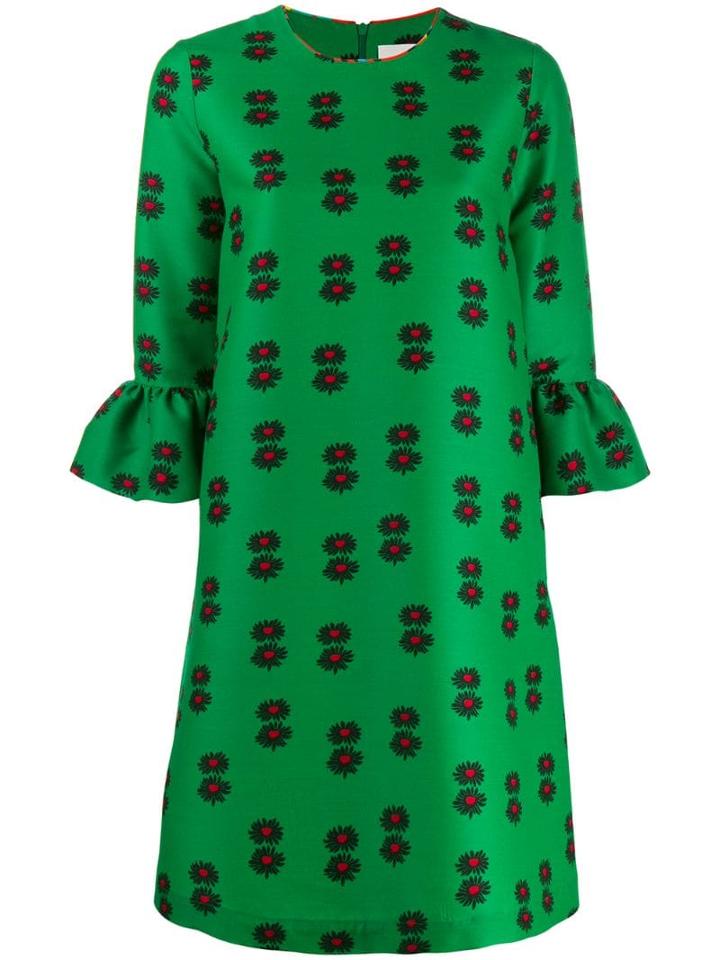 La Doublej 24/7 Floral Print Mini Dress - Green