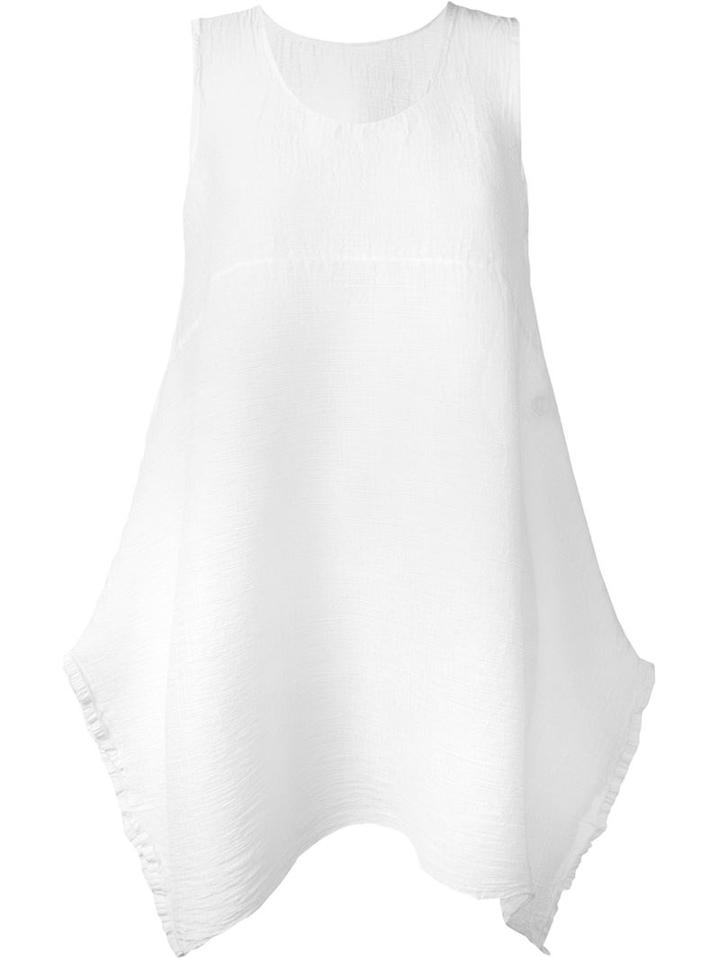 Issey Miyake Cauliflower Oversized Tank Top, Women's, White, Polyester
