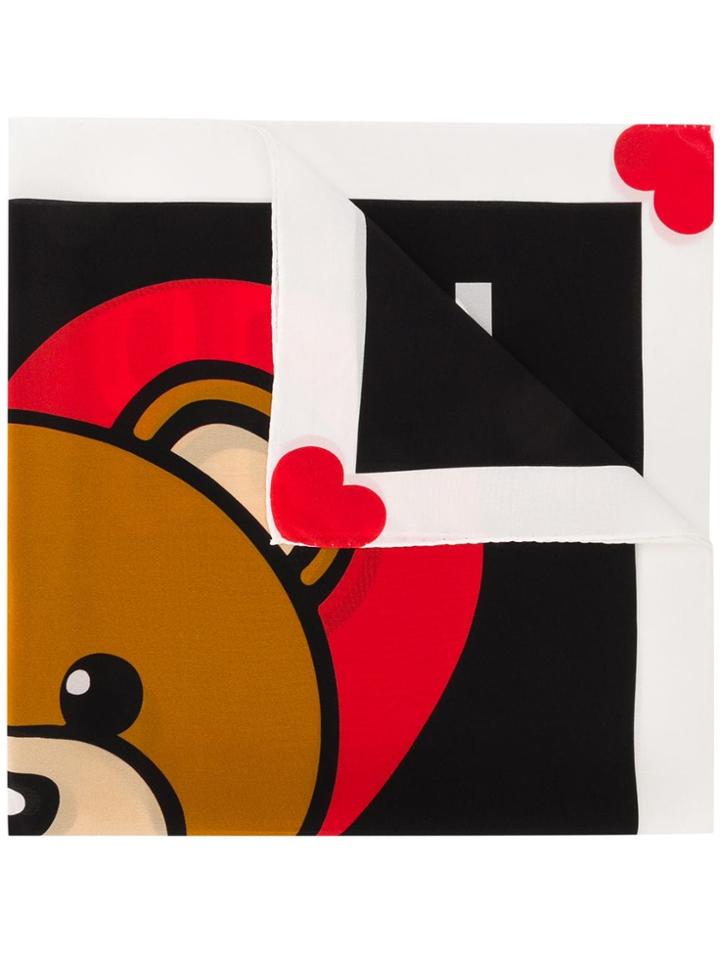 Moschino Teddy Bear Print Foulard - Black