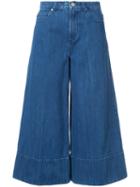 Co - Cropped Wide-legged Jeans - Women - Cotton - 4, Blue, Cotton