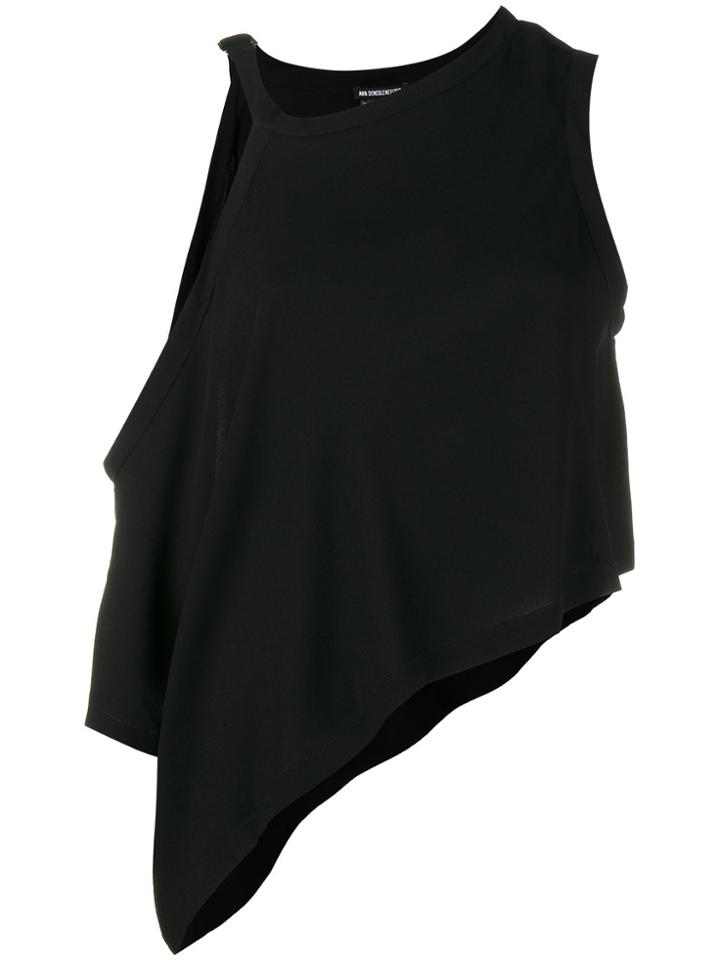 Ann Demeulemeester Sleeveless Asymmetric Top - Black