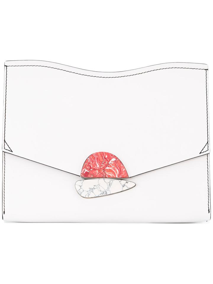 Proenza Schouler - Marble Stone Pouch - Women - Leather/stone - One Size, White, Leather/stone
