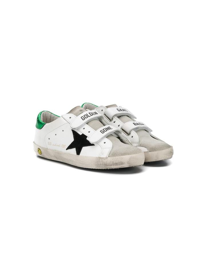 Golden Goose Deluxe Brand Kids Strap Fastening Logo Trainers - White