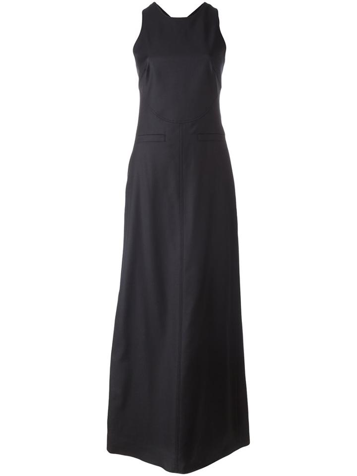 Courrèges Sleeveless Long Dress, Women's, Size: 36, Blue, Viscose/polyester/wool