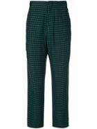 Caban Patterned Straight-leg Trousers - Blue