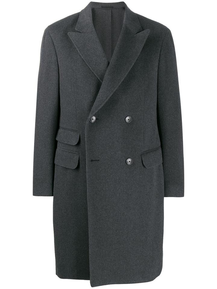 Z Zegna Double-breasted Multi-pocket Coat - Grey