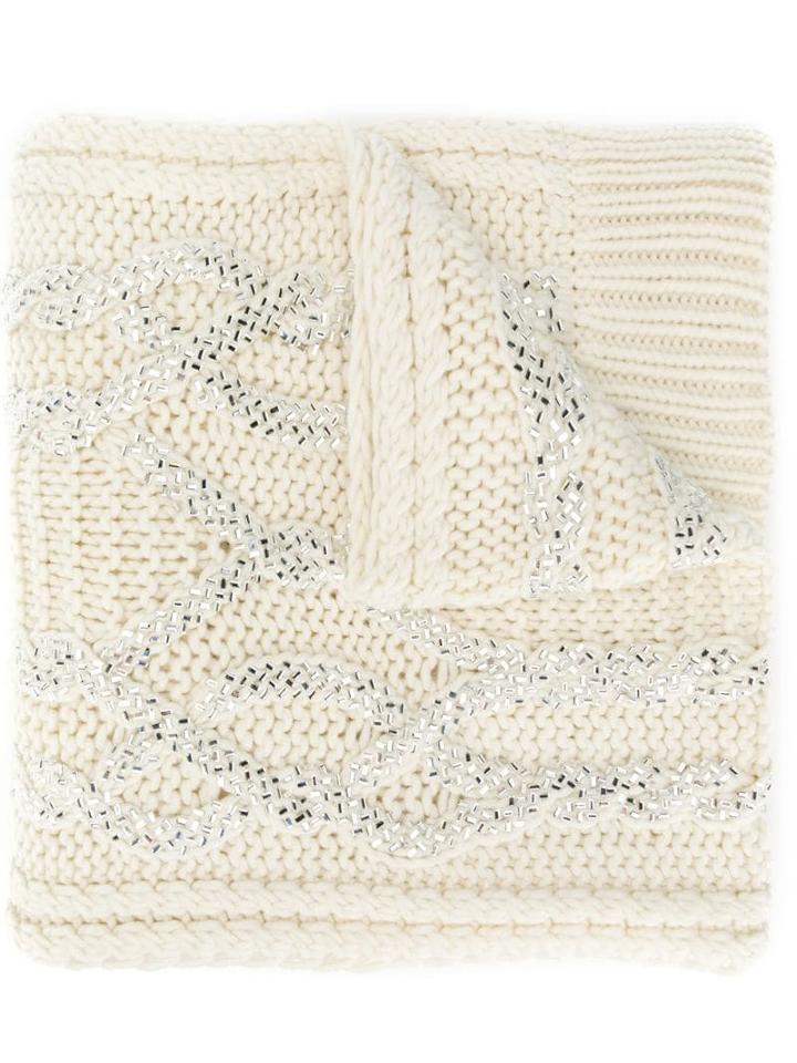 Ermanno Scervino Stones Scarf - White