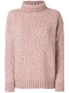 Ymc Roll Neck Jumper - Pink & Purple