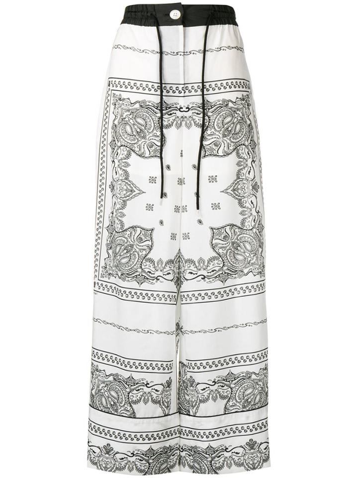 Sacai Paisley Print Palazzo Pants - White