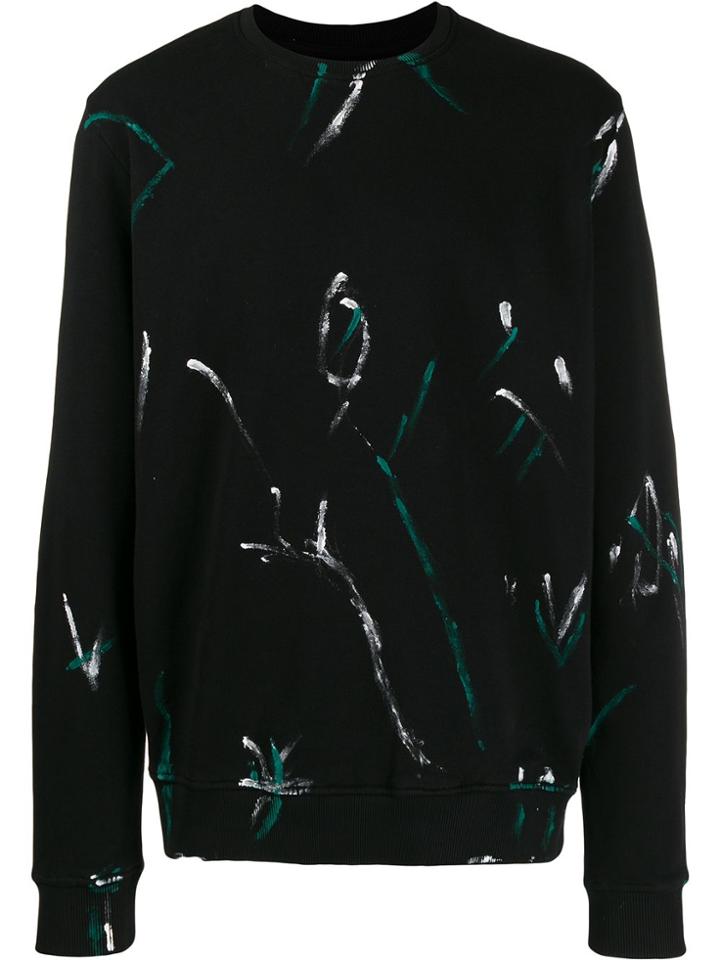 Les Hommes Contrast Print Sweatshirt - Black