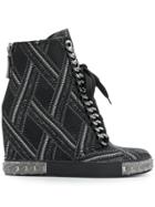 Casadei Embellished Wedge Sneakers - Black