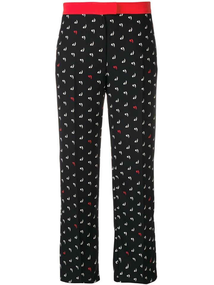 Pinko Logo Print Cropped Trousers - Black