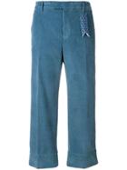 The Gigi Cropped Corduroy Trousers - Blue