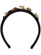 Dolce & Gabbana Ladybird Embellished Hair Band, Women's, Black, Polyamide/crystal/brass/other Fibres