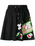 Love Moschino Logo Print Skirt - Black