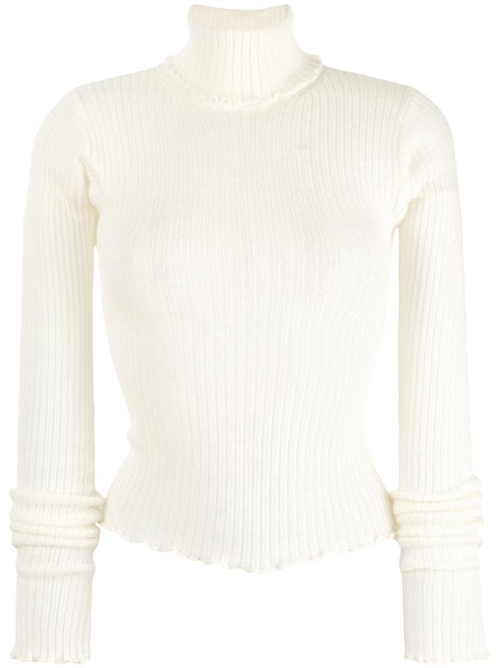 Mm6 Maison Margiela Rib Turtle Neck Jumper - White