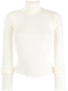 Mm6 Maison Margiela Rib Turtle Neck Jumper - White