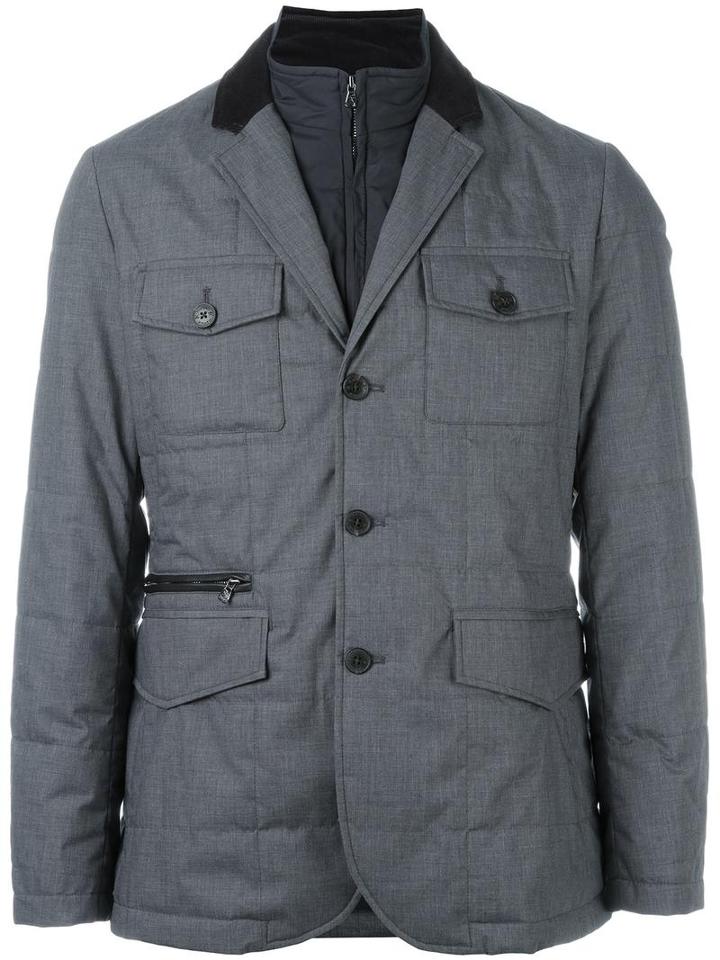 Hackett 'mayfair' Zip Out Jacket, Men's, Size: Medium, Grey, Cotton/polyamide/polyester/sheep Skin/shearling