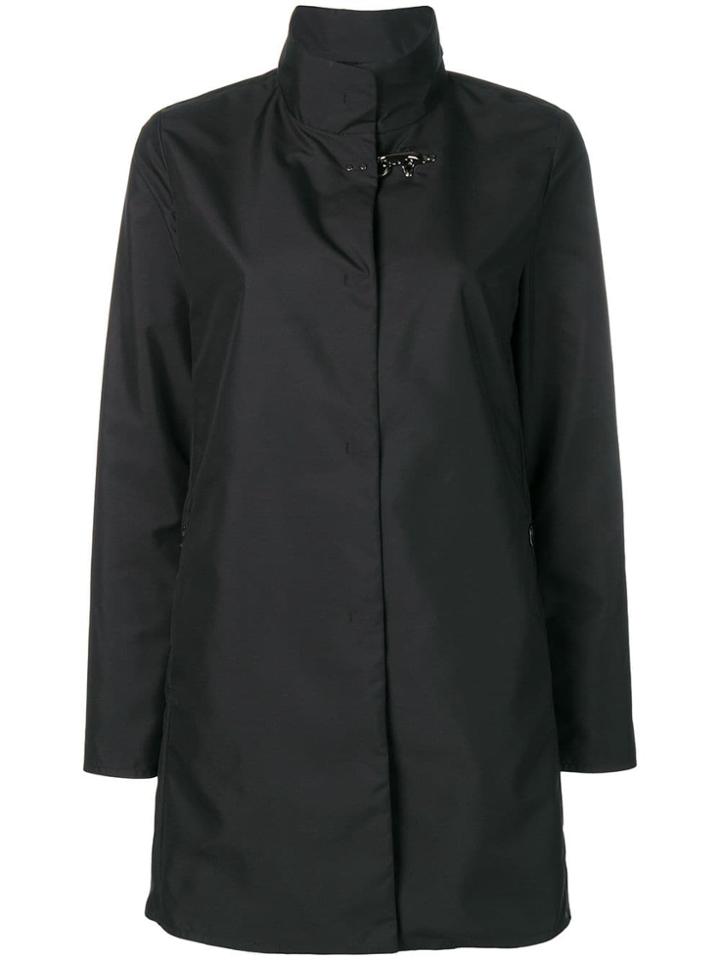 Fay Metal Hook Car Coat - Black